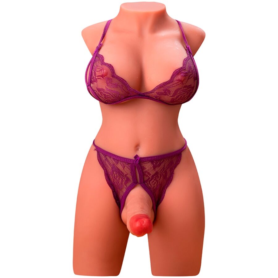 XISE - MIAH LADY BOY TORSO FEMENINO CON DILDO CON VIBRACIÓN Y THRUSTING 55 CM
