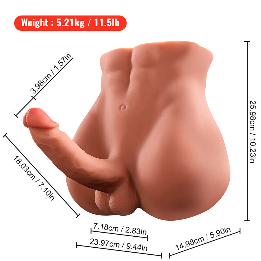 XISE - BERTLETT DILDO ASS MASTURBADOR DILDO Y ANO REALÍSTICO POSICIÓN FRONTAL CON THRUSTING 18 CM