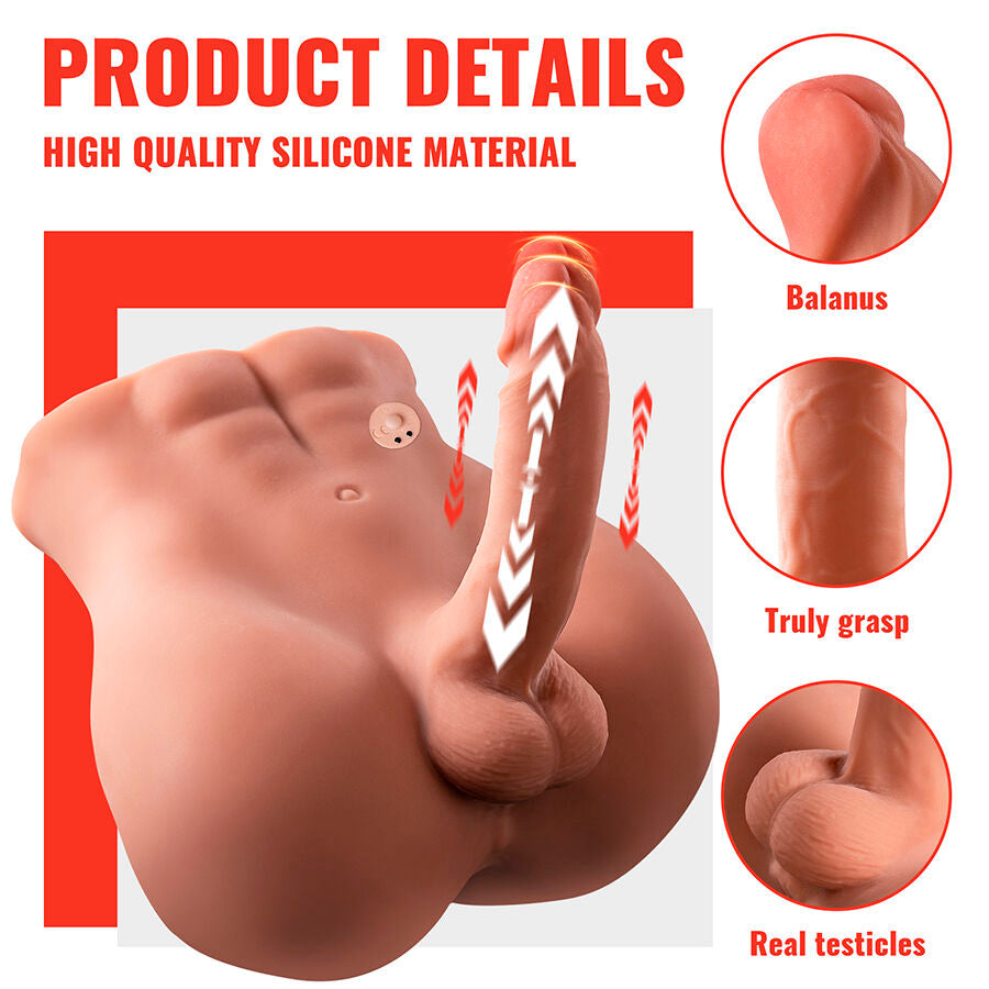 XISE - BERTLETT DILDO ASS MASTURBADOR DILDO Y ANO REALÍSTICO POSICIÓN FRONTAL CON THRUSTING 18 CM