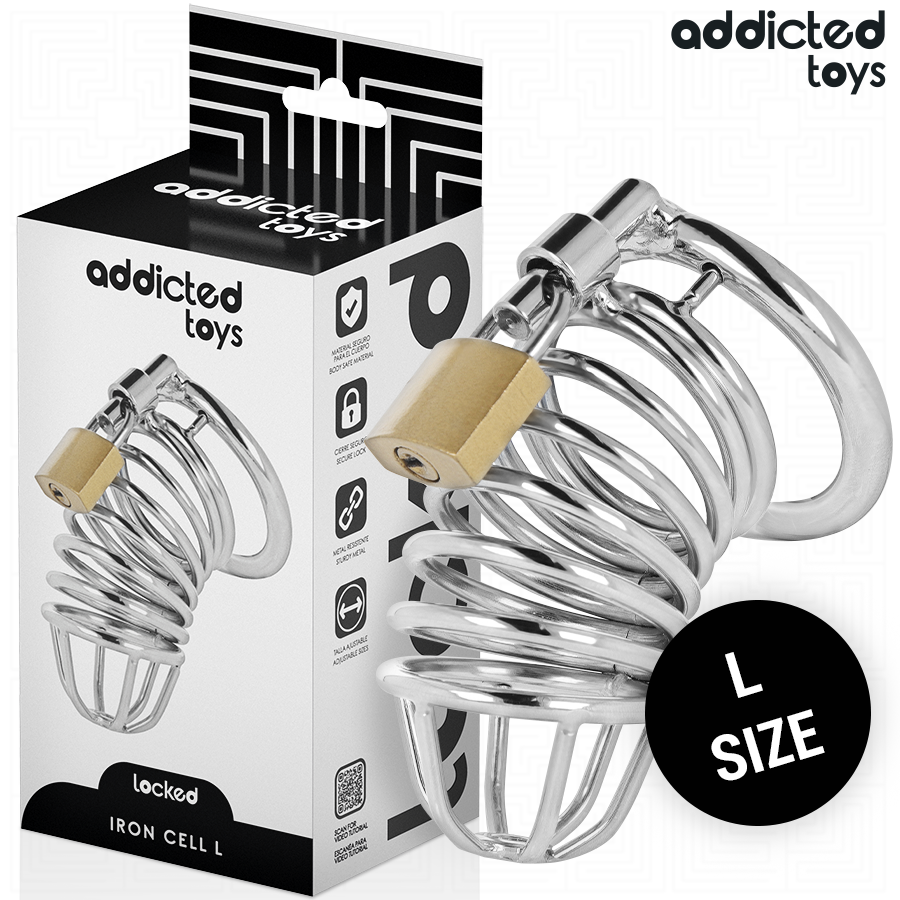 ADDICTED TOYS LOCKED - IRON CELL JAULA PARA PENE DE METAL 5 CM TALLA L