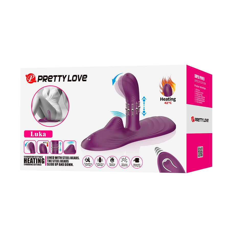 PRETTY LOVE - LUKA SIT-DOWN VIBRADOR CON EFECTO CALOR Y CONTROL REMOTO